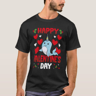 Camiseta Feliz Día de San Valentín Narwhal Heart Love Anima