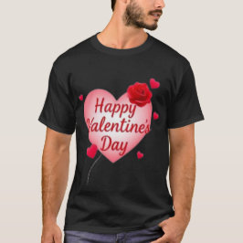 Camiseta Feliz Día de San Valentín negro