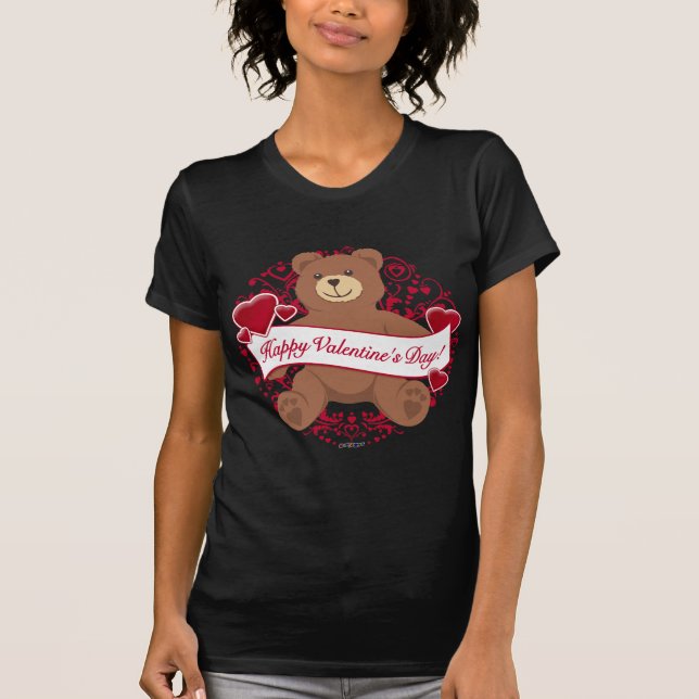 Camiseta ¡Feliz Día de San Valentín! Oso de peluche (Anverso)