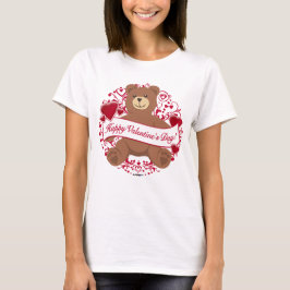 Camiseta ¡Feliz Día de San Valentín! Oso de peluche