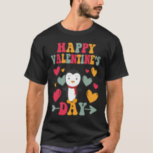 Camiseta Feliz Día de San Valentín Penguin Heart Love Groov