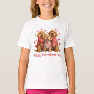 Camiseta Feliz día de San Valentín perros Goldendoodle