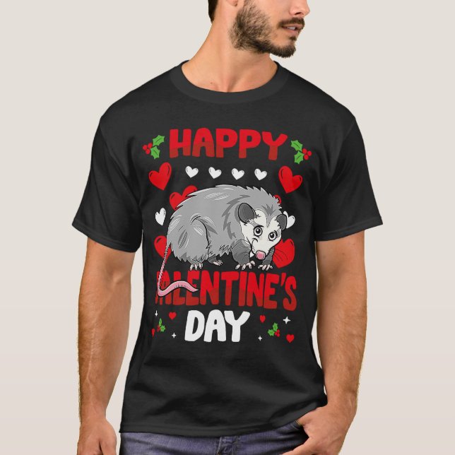 Camiseta Feliz Día de San Valentín Possum Heart Love Animal (Anverso)
