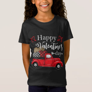 Camiseta Feliz Día de San Valentín Red Truck Pickup Leopard
