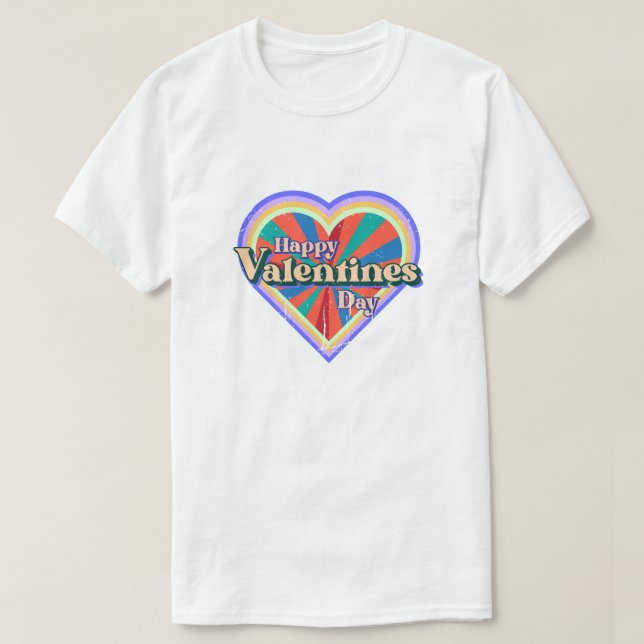 Camiseta Feliz Día de San Valentín, Retro de amor (Diseño del anverso)