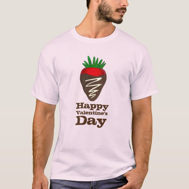 Camiseta Feliz Día de San Valentín té de fresa de chocolate (Anverso)