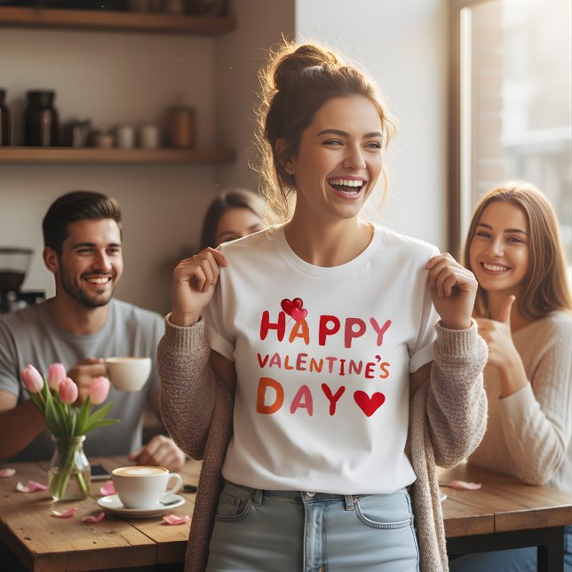 Camiseta Feliz día de San Valentín Texto Difuso y Globos co (Subido por el creador)
