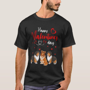 Camiseta Feliz Día de San Valentín, tres atractivos perros 