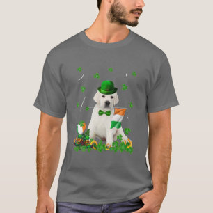Camiseta Feliz Día de Santo Domingo Bandera de Perro Blanco
