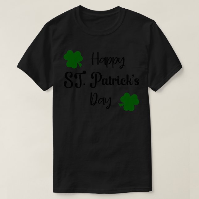 Camiseta Feliz Día de Santo Patrón con hoja de trébol (Diseño del anverso)