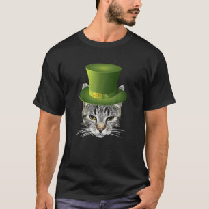 Camiseta Feliz Día de St. Catrick, gato gracioso del Día de