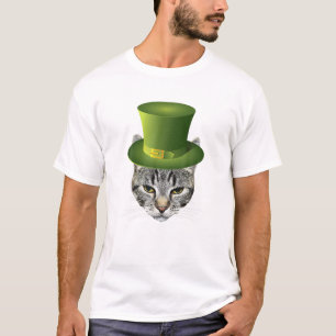 Camiseta Feliz Día de St. Catrick, gato gracioso del Día de