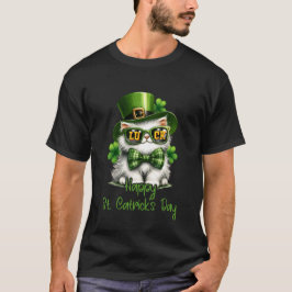 Camiseta Feliz Día de St. Catrick Gracioso Cat St. Patrick