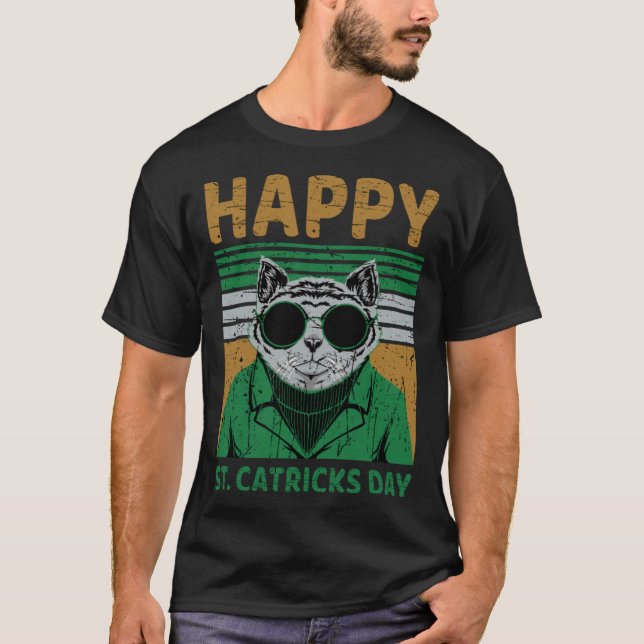 Camiseta Feliz día de St Catricks Humor de gato St. Patrick (Anverso)