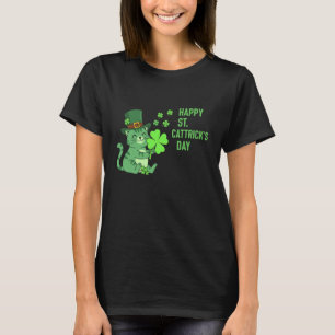 Camiseta Feliz día de St Cattrick Lucky Irish Cat Shamrock