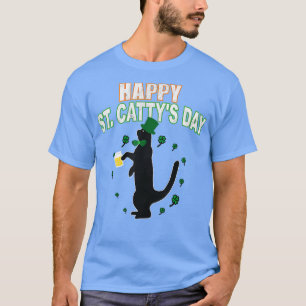 Camiseta Feliz Día de St. Cattys Gato Irlandés Gato Saint P