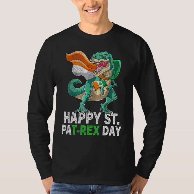 Camiseta Feliz Día de St Pat Trex Dino St Patricks Day Todd (Anverso)