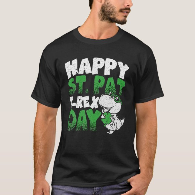 Camiseta Feliz Día de St Pat Trex | Dino T Rex | St Patrone (Anverso)