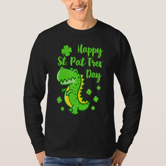 Camiseta Feliz Día de St Pat Trex Dinosaur Funny St Patrick (Anverso)