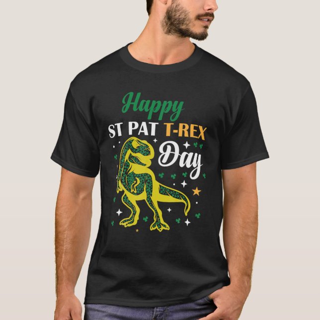 Camiseta Feliz Día de St. Pat Trex, Saint Patrick Design (Anverso)
