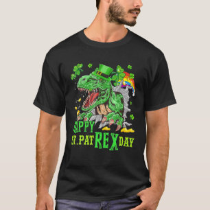 Camiseta Feliz Día de St Pat Trex Saint Patrick Dinosaur Bo