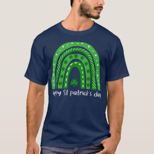 Camiseta Feliz Día de St Patricks, el lujoso leopardo arcoi