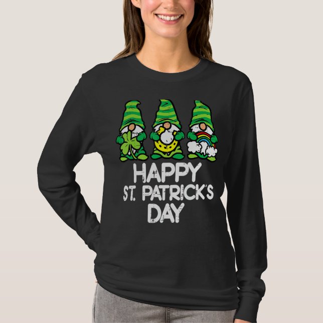 Camiseta Feliz Día de St Patricks Gnomes Saint Paddys Patty (Anverso)