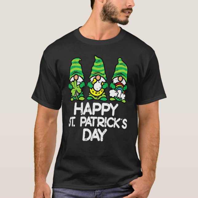 Camiseta Feliz Día de St Patricks Gnomes Saint Paddys Patty (Anverso)