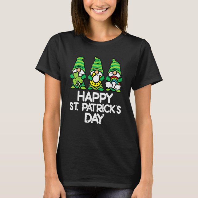 Camiseta Feliz Día de St Patricks Gnomes Saint Paddys Patty (Anverso)