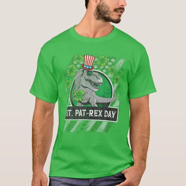 Camiseta Feliz Día de St Patricks St Patrex Paddys T Rex Pa (Anverso)