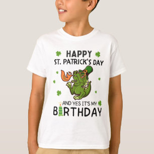 Camiseta Feliz Día De St Patricks Y Es Mi Cumpleaños T-Rex