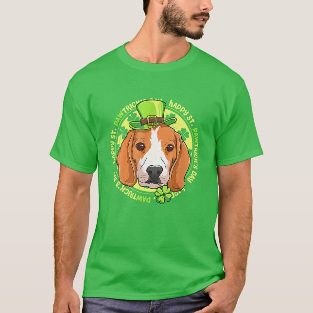 Camiseta Feliz Día de St. Pawtricks Divertido Perro amante  (Anverso)