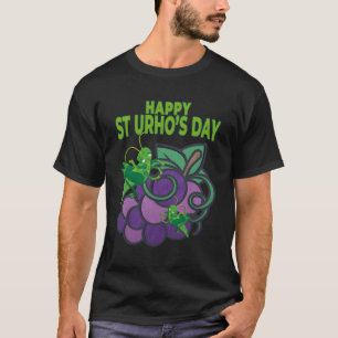 Camiseta Feliz Día de St Urhos Grasshopper Grapes Vineyard