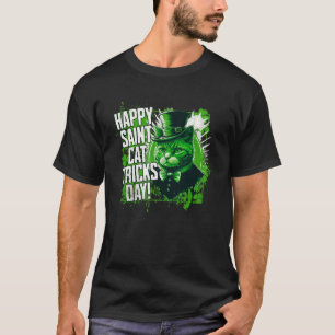 Camiseta Feliz Día de Tricks de St Cat Día de Santa Paddy e