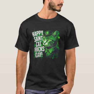 Camiseta Feliz Día de Tricks de St Cat Día de Santa Paddy e