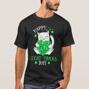 Camiseta Feliz Día de Tricks de St.Cat Gracioso Cat St Patr