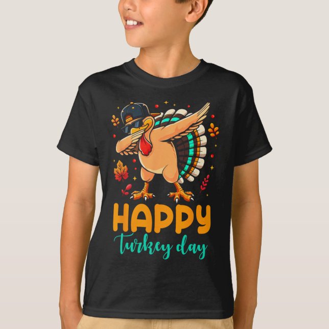 Camiseta Feliz Día de Turquía Acción de Gracias peregrinos  (Anverso)
