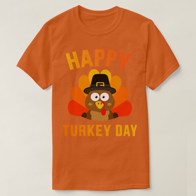 Camiseta Feliz día de Turquía con un pájaro lindo por acció (Diseño del anverso)