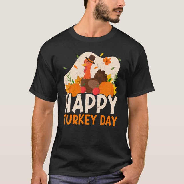 Camiseta Feliz Día de Turquía gracias por dar Acción de Gra (Anverso)