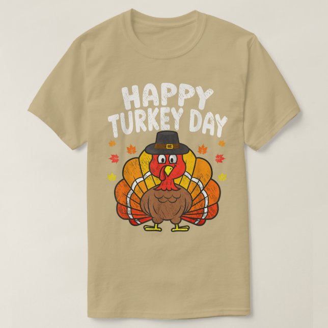 Camiseta Feliz Día de Turquía Gracioso Día de Acción de Gra (Diseño del anverso)