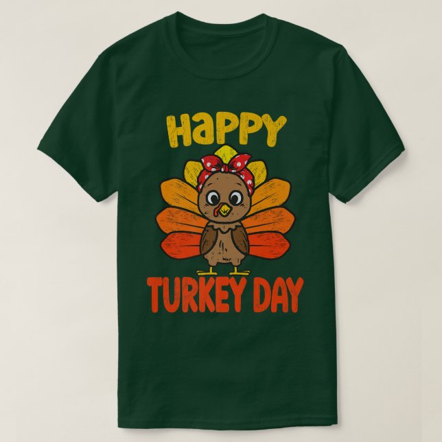 Camiseta Feliz Día de Turquía Gracioso Día de Acción de Gra (Diseño del anverso)