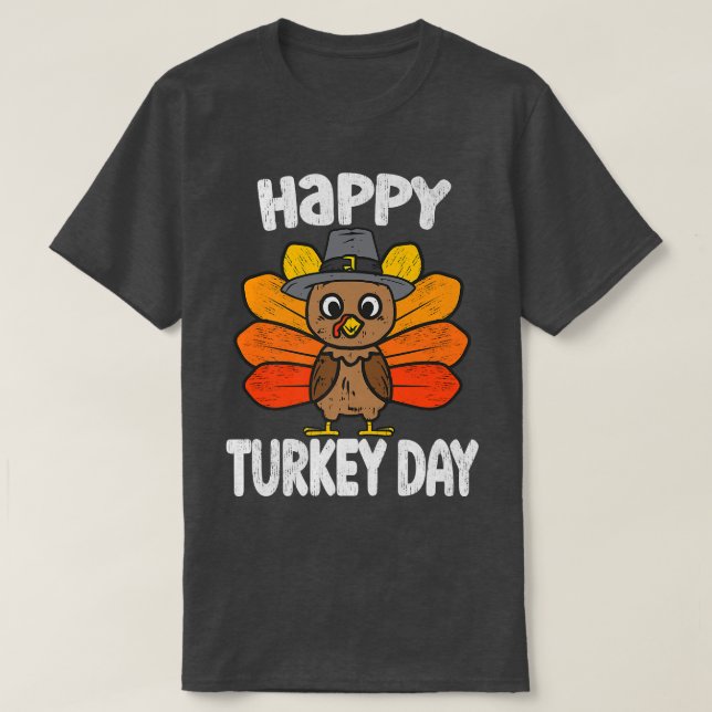 Camiseta Feliz Día de Turquía Gracioso Día de Acción de Gra (Diseño del anverso)
