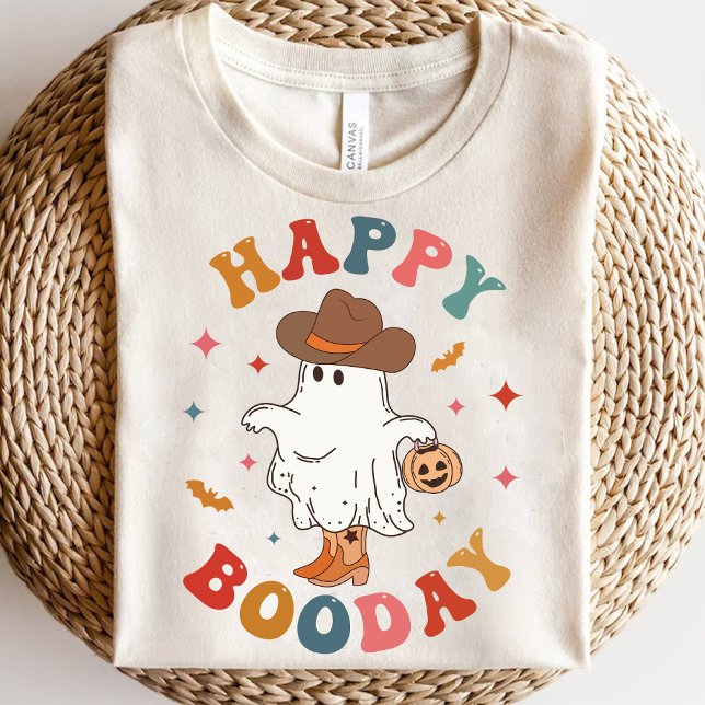 Camiseta Feliz Día del Boo Gracioso Groovy Cowgirl Hallowee (Happy Boo Day Funny Groovy Cowgirl Halloween T-Shirt)
