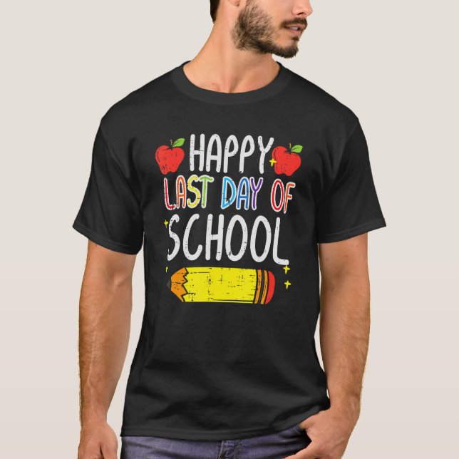 Camiseta Feliz Día Del Colegio Un Maestro De Lápiz De Apple (Anverso)