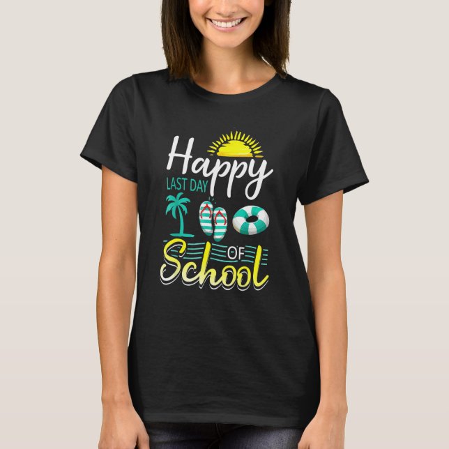 Camiseta Feliz Día Del Colegio Verano Flip Flops Profesor (Anverso)