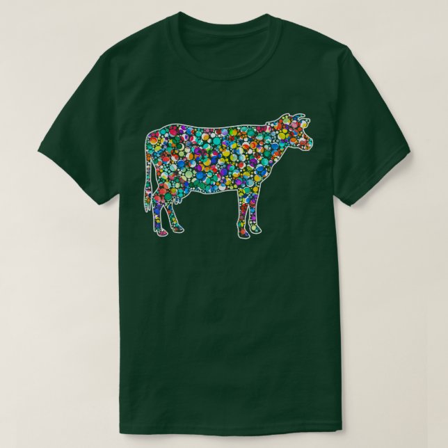 Camiseta Feliz Día del Dot Leche Arcoiris Vaca Polka Punto  (Diseño del anverso)