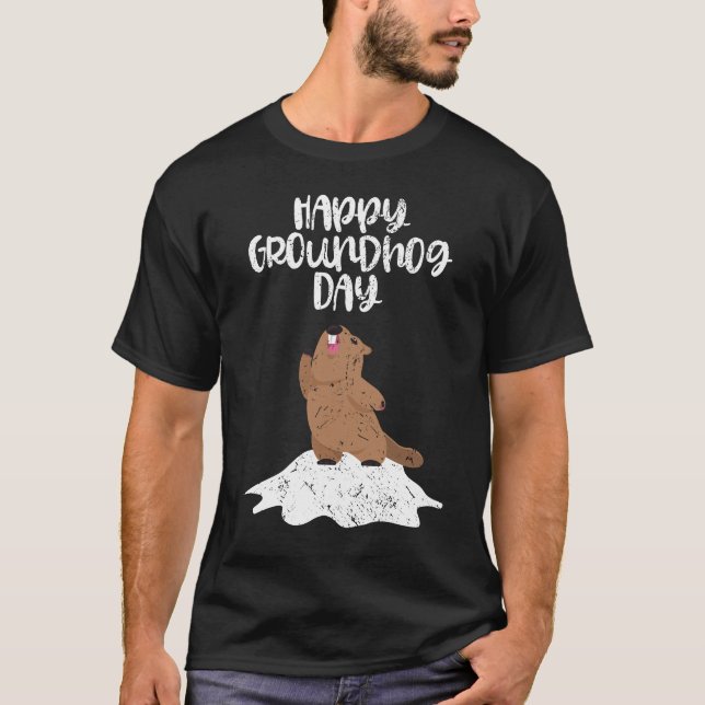 Camiseta Feliz Día del Groundhog Gracioso regalo para la ce (Anverso)