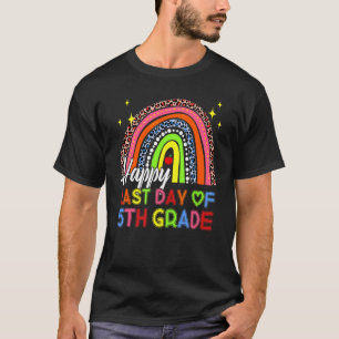 Camiseta Feliz Día Del Maestre De 5º Grado Leopard Rainbo