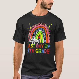 Camiseta Feliz Día Del Maestre De 5º Grado Leopard Rainbo