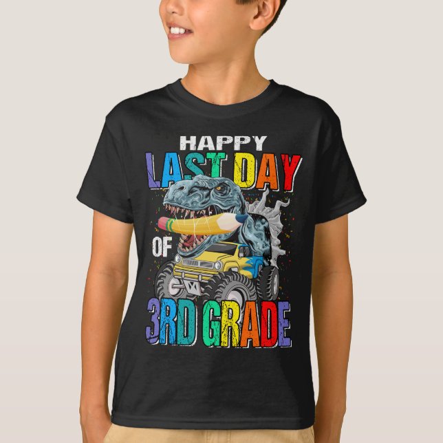 Camiseta Feliz Día Del Monstruo De 3er Grado Dinosaurio (Anverso)